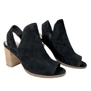 COLE HAAN Boots Callista Perforated Suede Slingback Open Toe Bootie